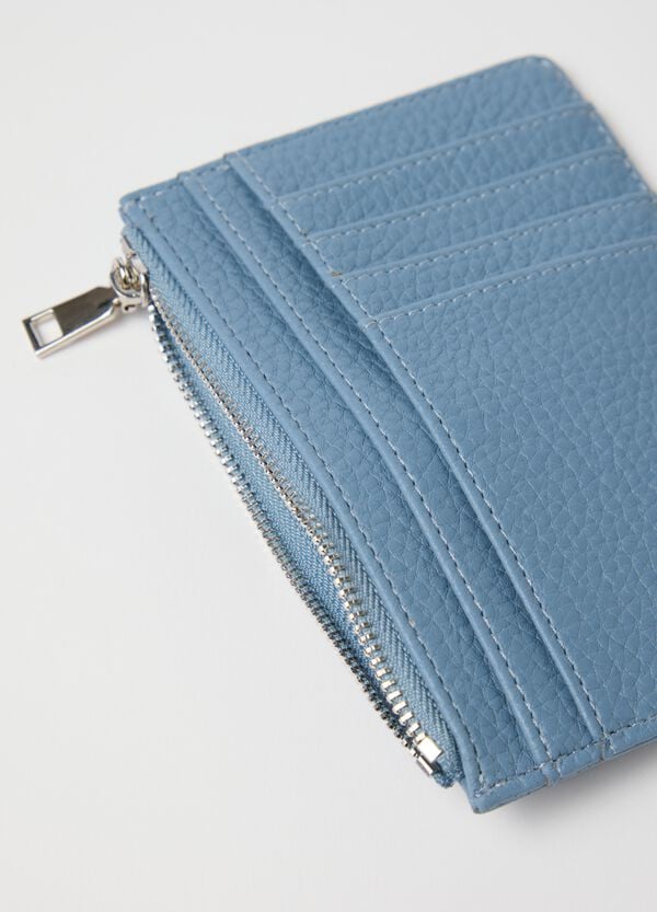 Ovs Porta Carte Di Credito Azzurro Effetto Martellato