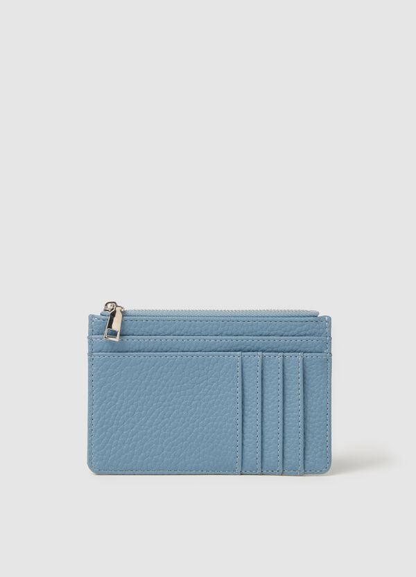 Ovs Porta carte di credito azzurro effetto martellato