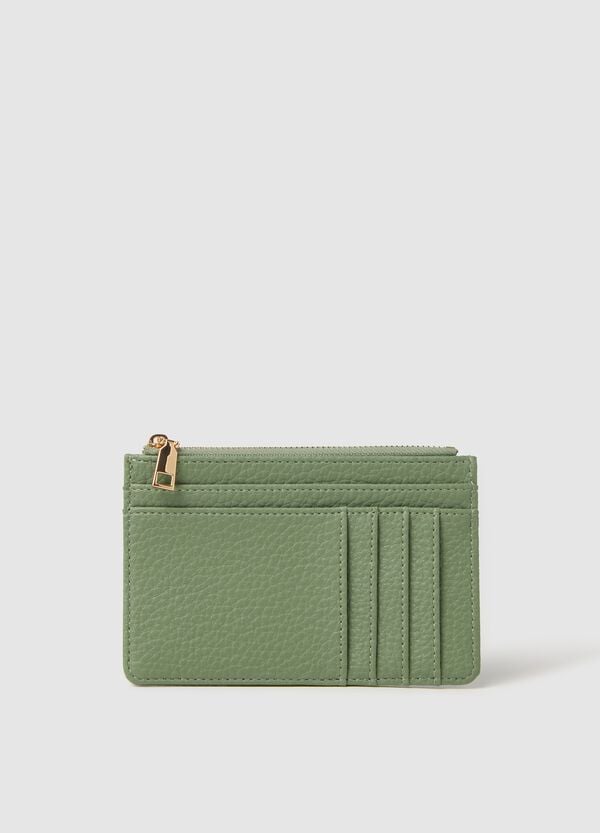 Ovs Porta carte di credito verde effetto martellato