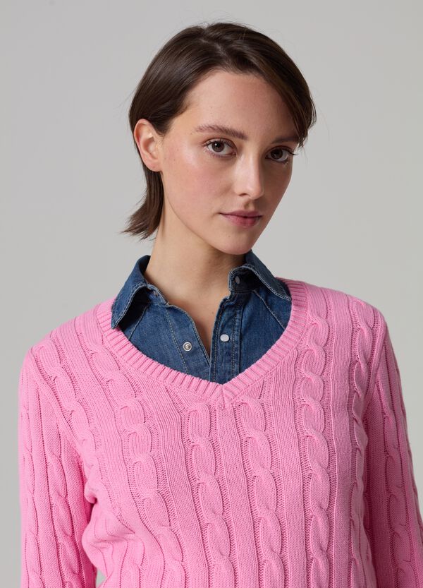 Ovs Pullover Con Lavorazione Intrecciata Scollo A V