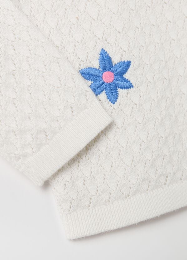 Ovs Pullover Con Lavorazione Pointelle E Ricamo Fiori