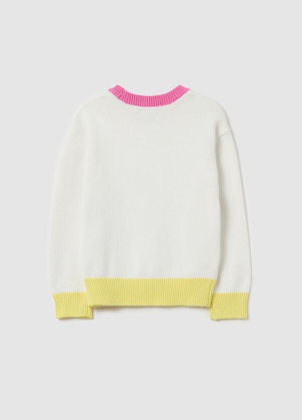 Ovs Pullover In Cotone Con Arcobaleno Di Paillettes