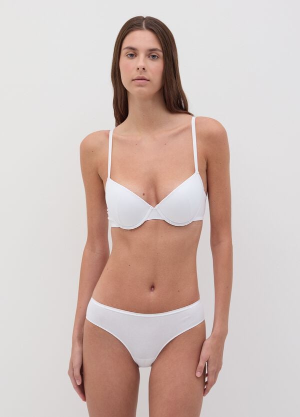 Ovs Reggiseno a balconcino in cotone stretch bianco