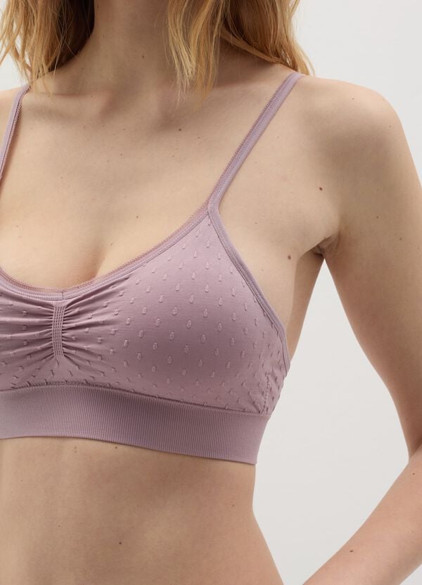 Ovs Reggiseno Bralette In Microfibra Con Trama Dobby
