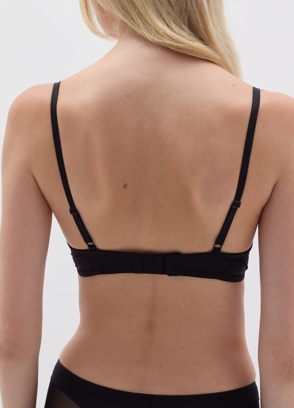 Ovs Reggiseno In Microfibra Con Dettagli In Rete Nero