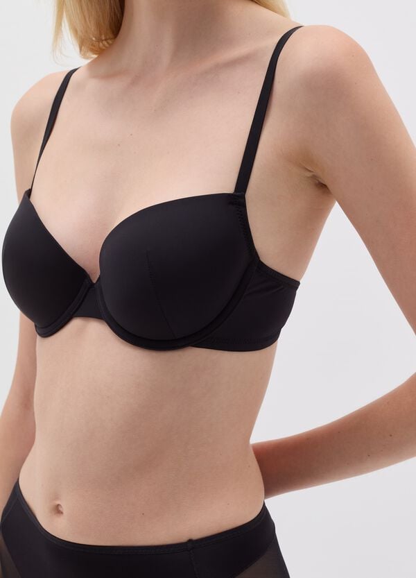 Ovs Reggiseno In Microfibra Con Dettagli In Rete Nero