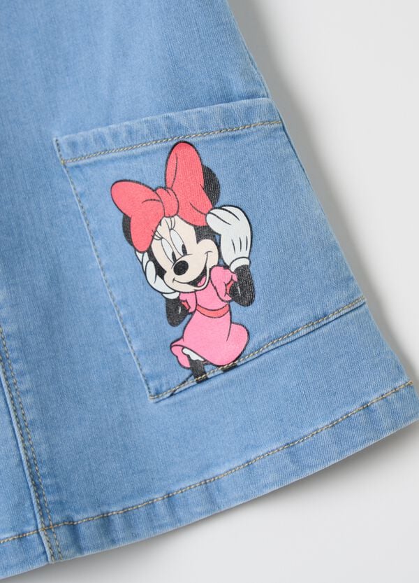 Ovs Salopette Gonna In Denim Stampa Paperina E Minnie