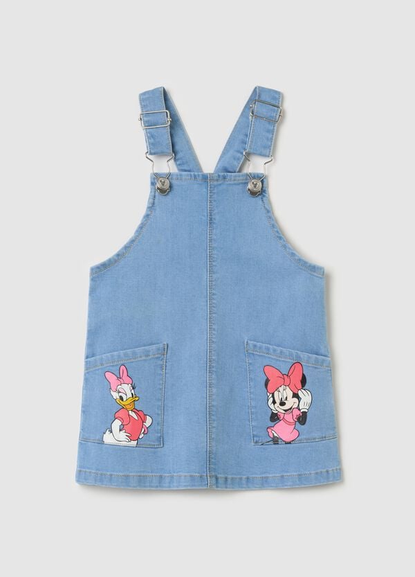 Ovs Salopette gonna in denim stampa Paperina e Minnie
