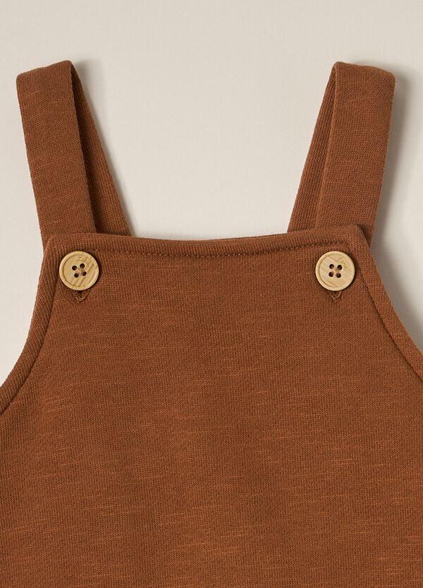 Ovs Salopette In French Terry Di Puro Cotone IANA Neonato