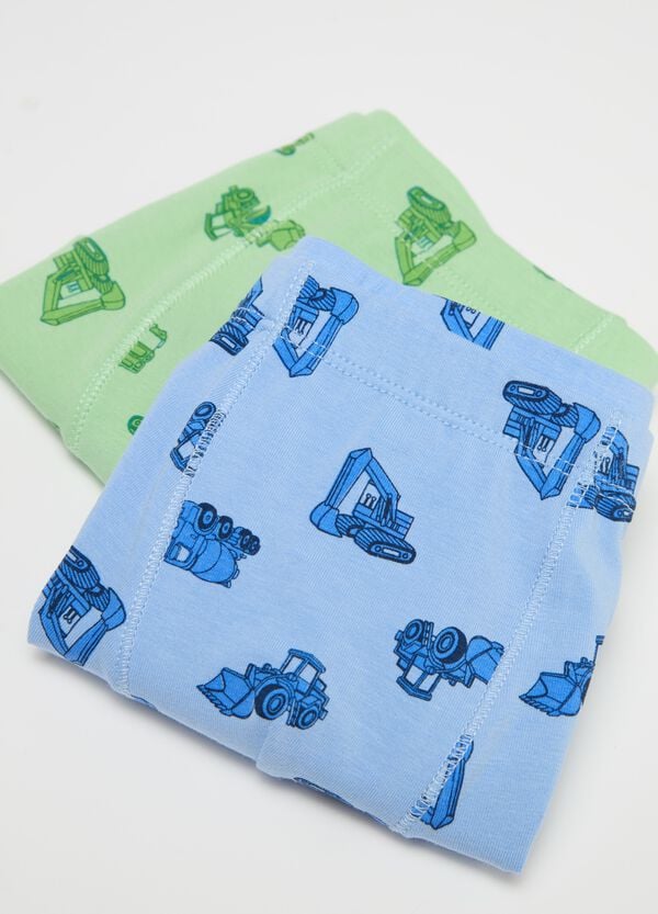 Ovs Set Cinque Boxer Stretch Stampa Macchine Da Lavoro