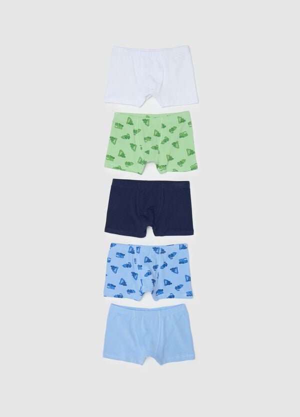 Ovs Set cinque boxer stretch stampa macchine da lavoro