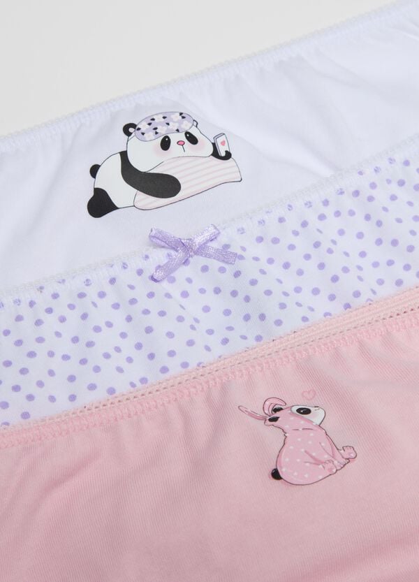Ovs Set Cinque Slip In Cotone Con Fiocchetto E Stampa