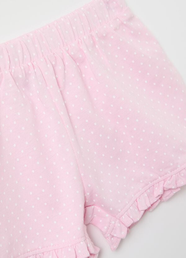 Ovs Set In Cotone T-shirt Ricamo "Happy Family" E Shorts