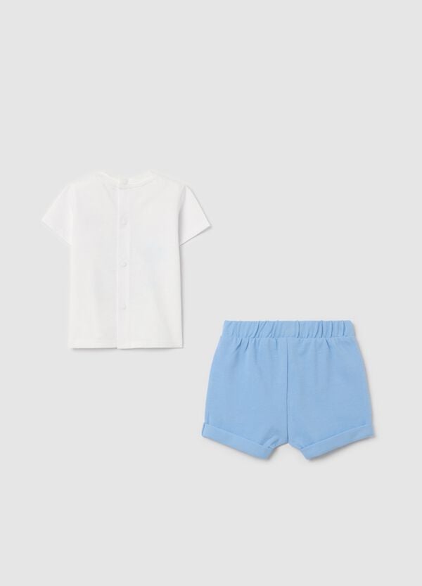 Ovs Set In Cotone T-shirt Ricamo "Happy Family" E Shorts