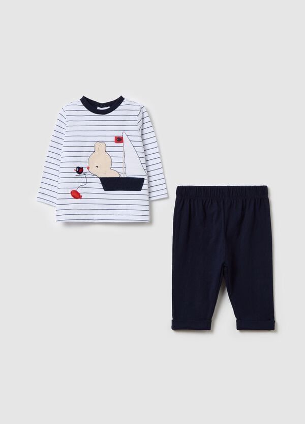 Ovs Set t-shirt e pantaloni in cotone con applicazione