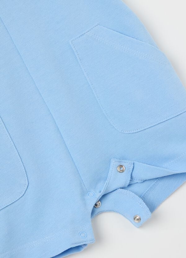 Ovs Set T-shirt In Fantasia A Righe E Salopette In Cotone