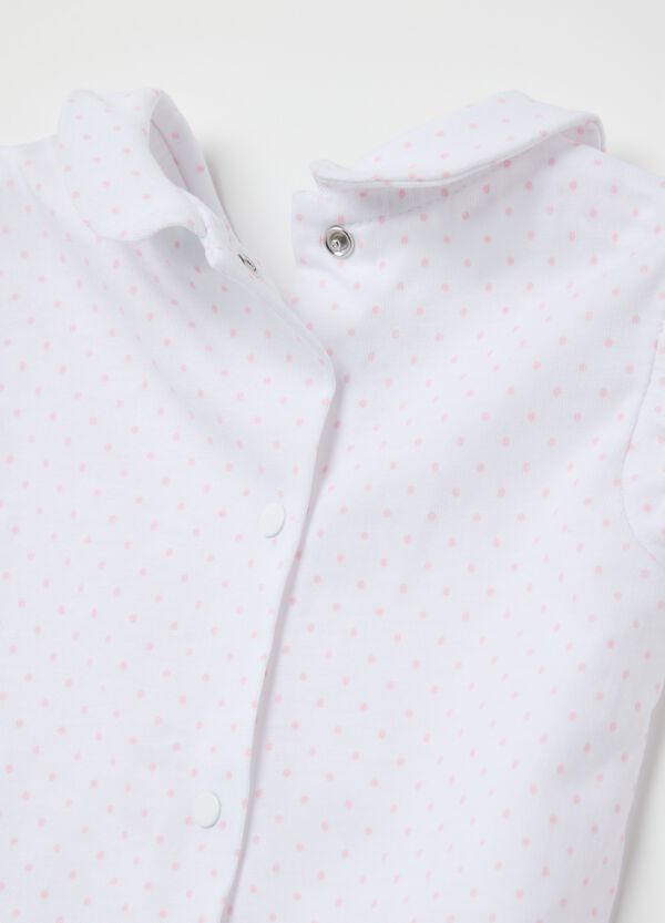 Ovs Set T-shirt In Fantasia Micro Pois E Salopette In Cotone