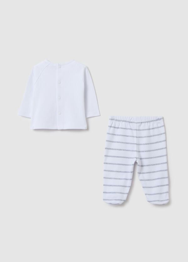 Ovs Set Top E Ghettine In Cotone Con Ricamo Animaletti