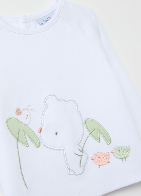 Ovs Set Top E Ghettine In Cotone Con Ricamo Animaletti