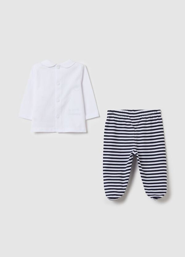 Ovs Set Top E Ghettine In Cotone Con Ricamo Coniglietto