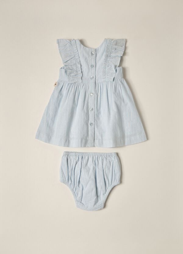 Ovs Set Vestito + Shorts In Cotone Con Filo Lurex IANA Neonata