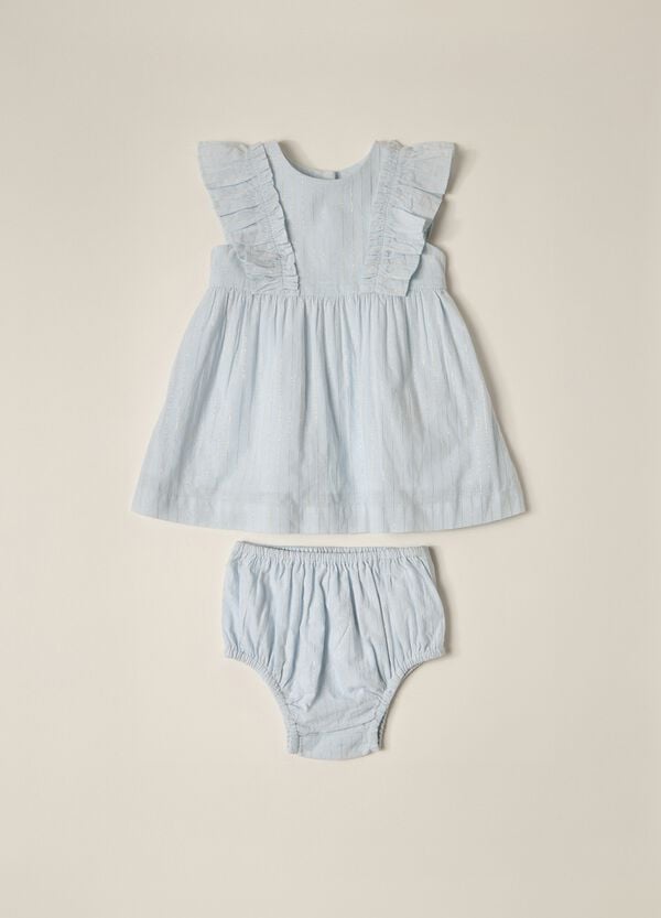 Ovs Set vestito + shorts in cotone con filo lurex IANA neonata