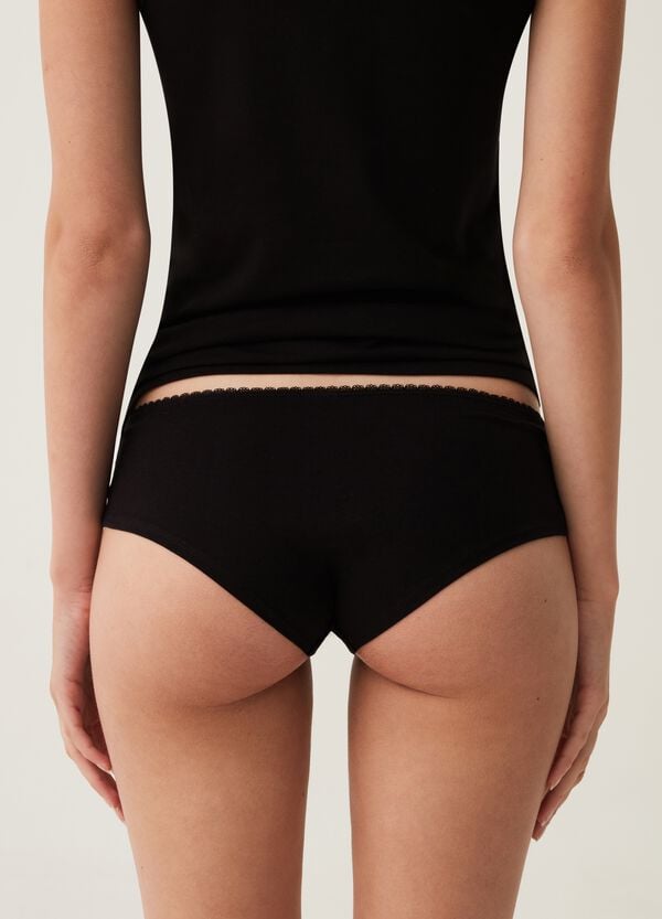 Ovs Slip In Cotone Elasticizzato Con Dettagli In Pizzo