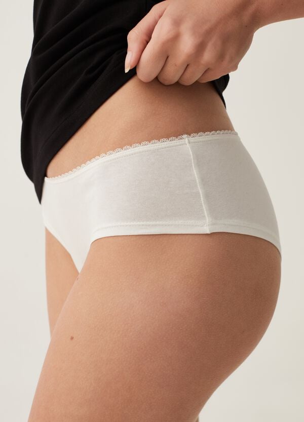 Ovs Slip In Cotone Elasticizzato Con Dettagli In Pizzo