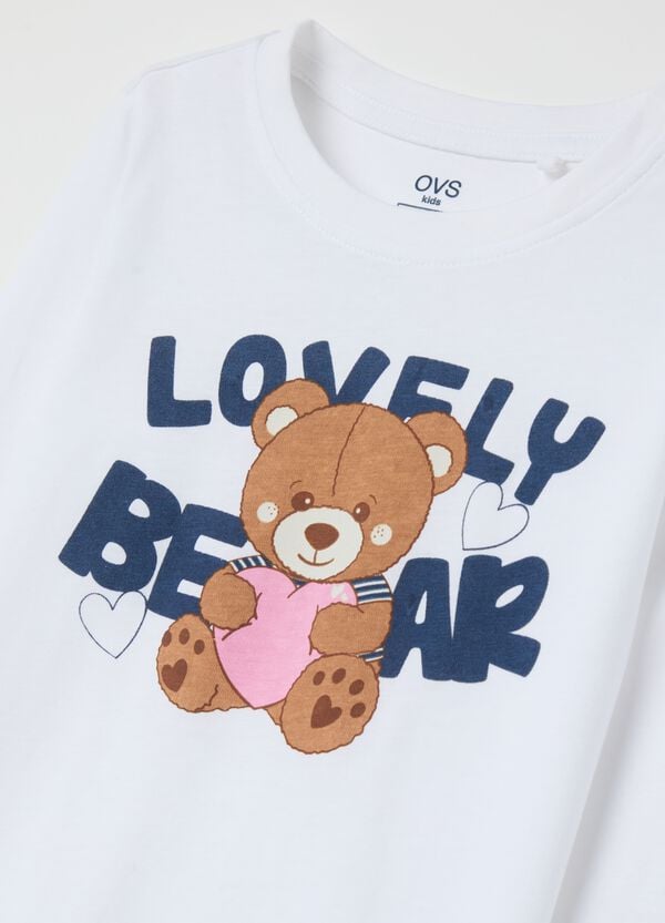 Ovs T-shirt A Maniche Lunghe Con Stampa "Lovely Bear"