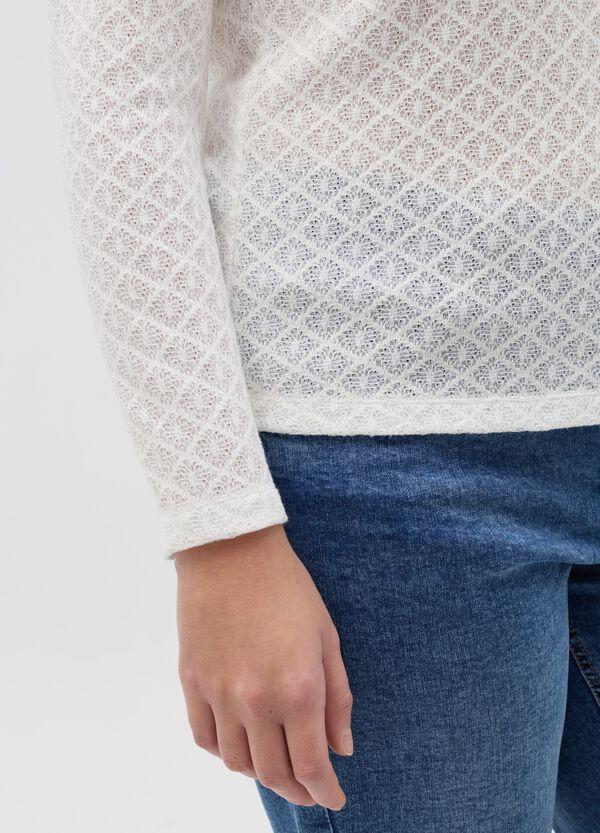 Ovs T-shirt A Maniche Lunghe Con Trama In Pizzo Curvy