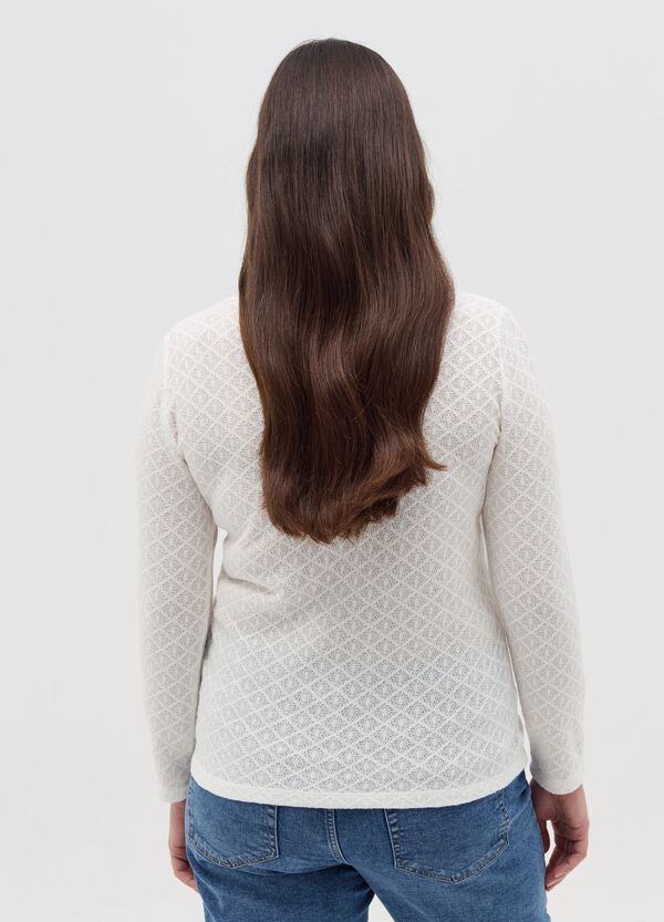 Ovs T-shirt A Maniche Lunghe Con Trama In Pizzo Curvy