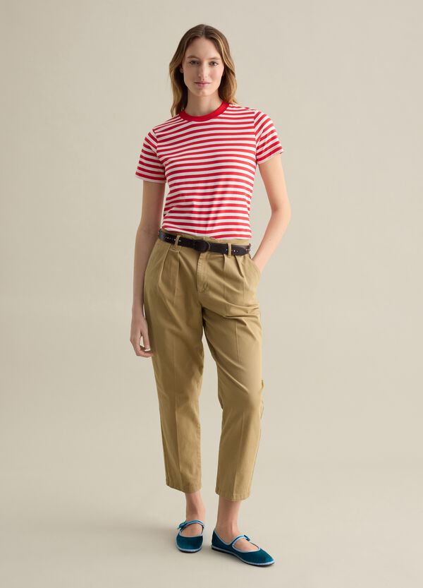 Ovs T-shirt A Righe Rosse E Bianche Con Maniche Corte