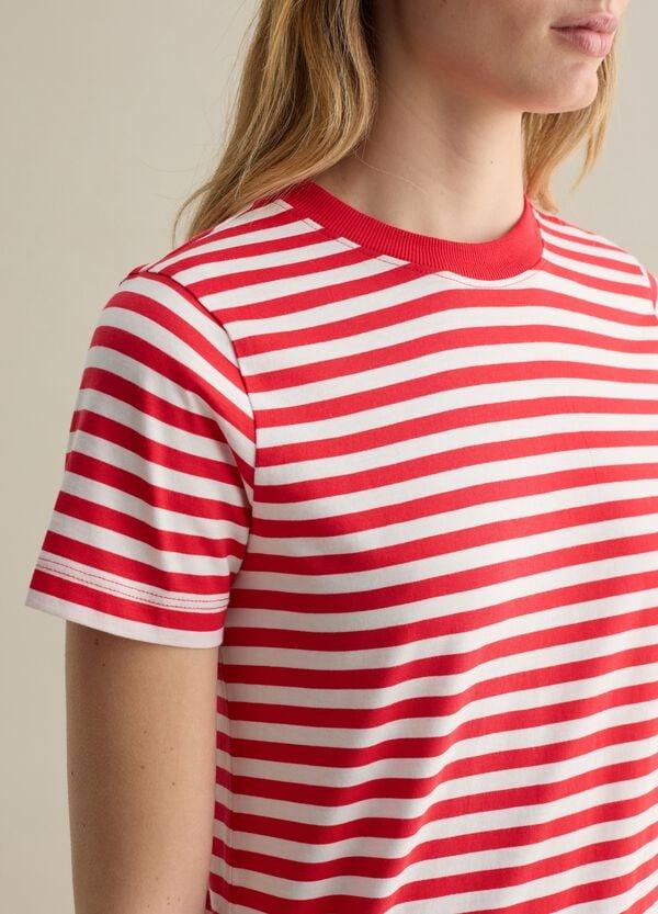 Ovs T-shirt A Righe Rosse E Bianche Con Maniche Corte