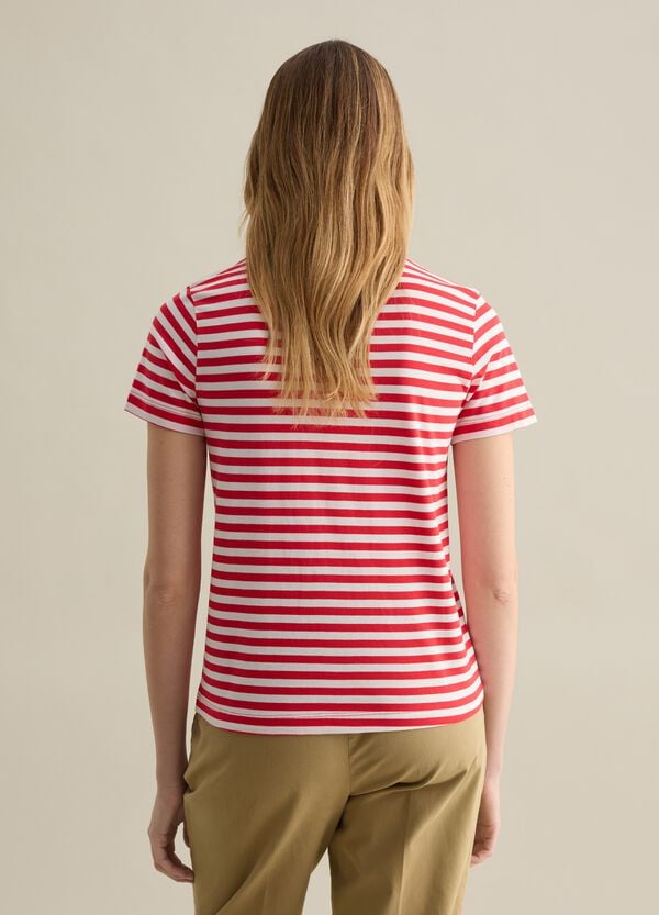 Ovs T-shirt A Righe Rosse E Bianche Con Maniche Corte