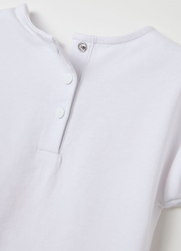 Ovs T-shirt Bianca Con Stampa E Applicazione Strass