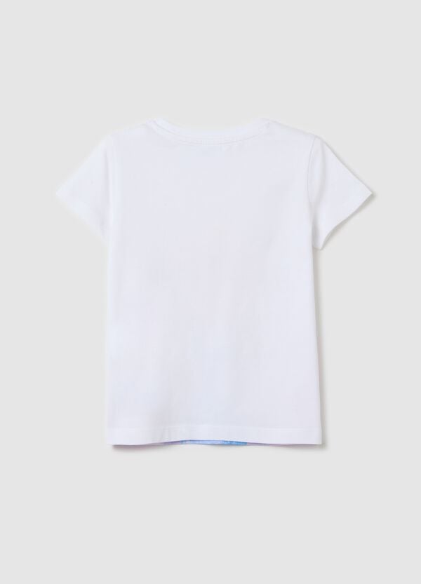 Ovs T-shirt Bianca In Cotone Stretch Con Stampa Elsa