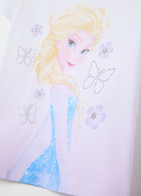 Ovs T-shirt Bianca In Cotone Stretch Con Stampa Elsa