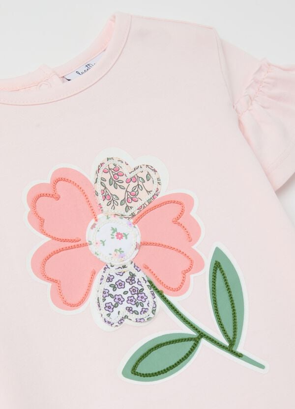 Ovs T-shirt Con Applicazione Fiore Effetto Patchwork