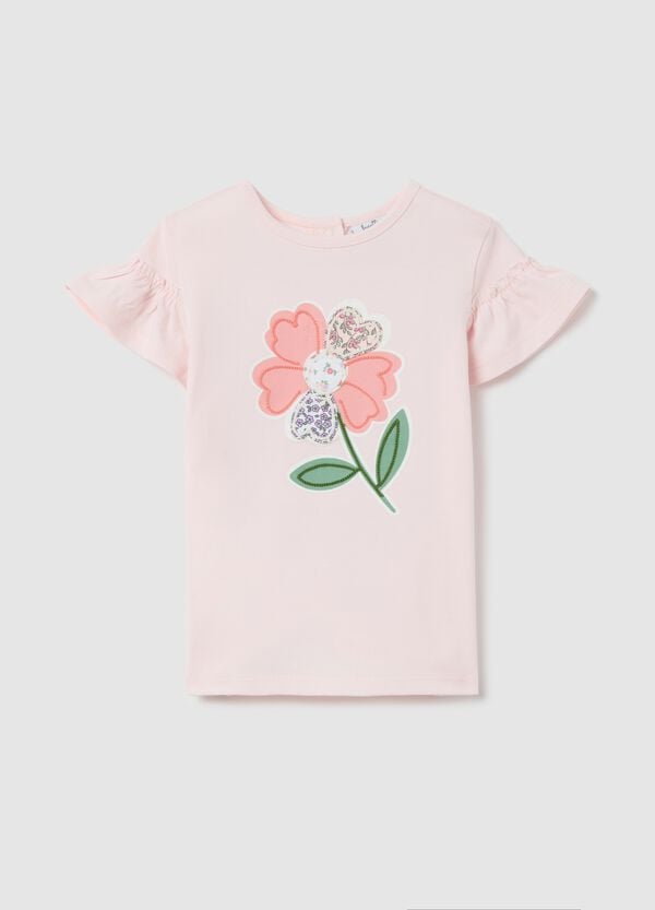 Ovs T-shirt con applicazione fiore effetto patchwork