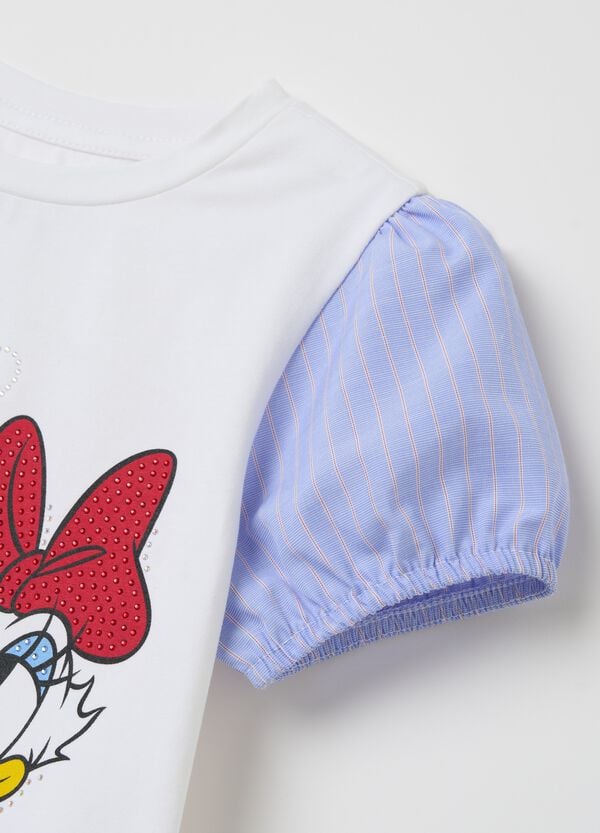 Ovs T-shirt Con Maniche A Righe Stampa Paperino E Paperina