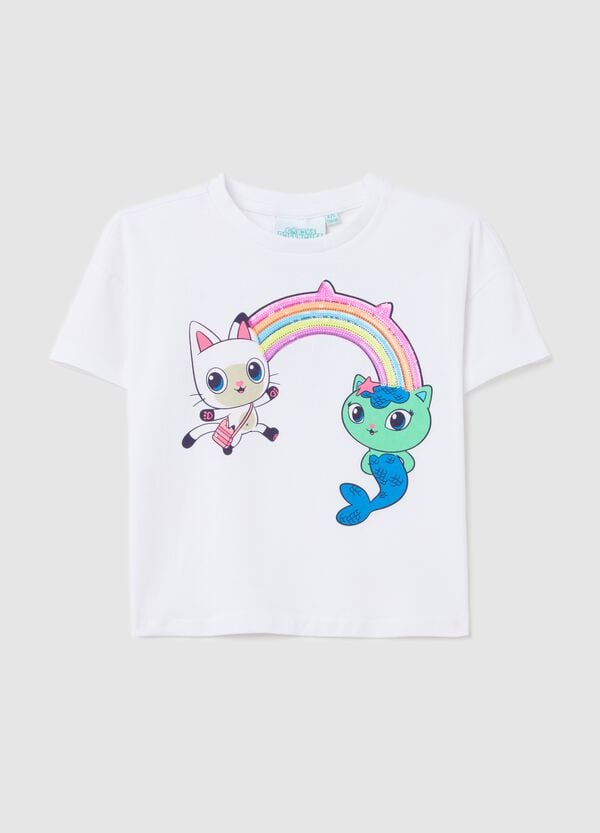 Ovs T-shirt con stampa Gabby Dollhouse e paillettes