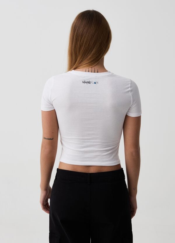 Ovs T-shirt Cropped Con Stampa B.ANGEL X MARE FUORI