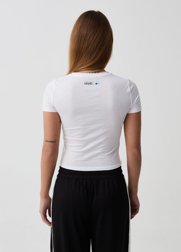 Ovs T-shirt Cropped Con Stampa B.ANGEL X MARE FUORI