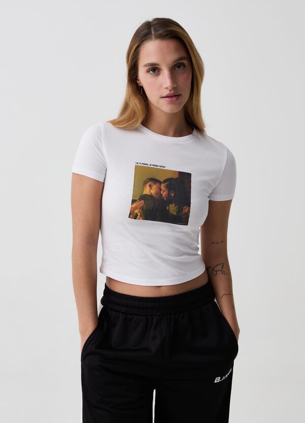 Ovs T-shirt cropped con stampa B.ANGEL X MARE FUORI