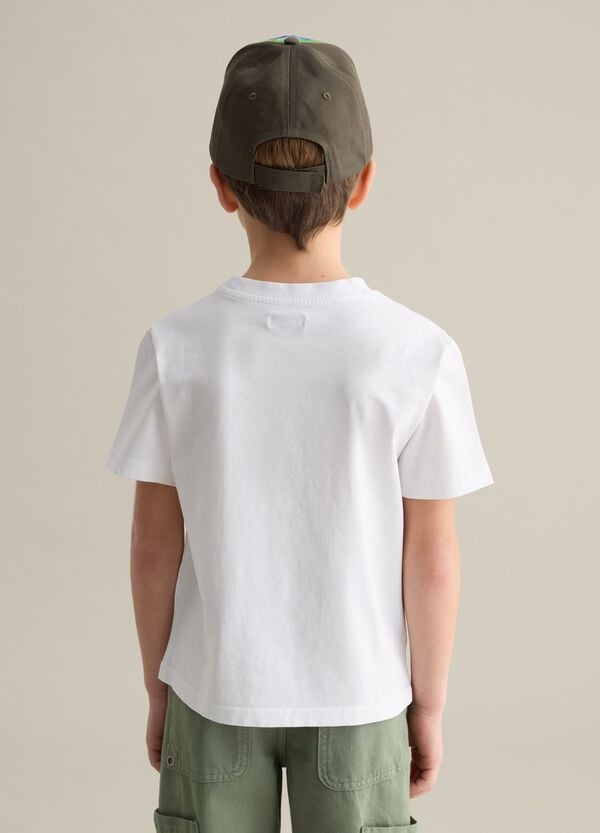 Ovs T-shirt In Cotone Con Applicazione Logo In Denim