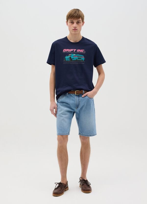 Ovs T-shirt In Cotone Con Stampa Auto Da Corsa "Drift Inc."