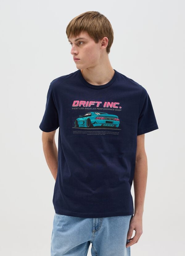 Ovs T-shirt in cotone con stampa auto da corsa "Drift Inc."