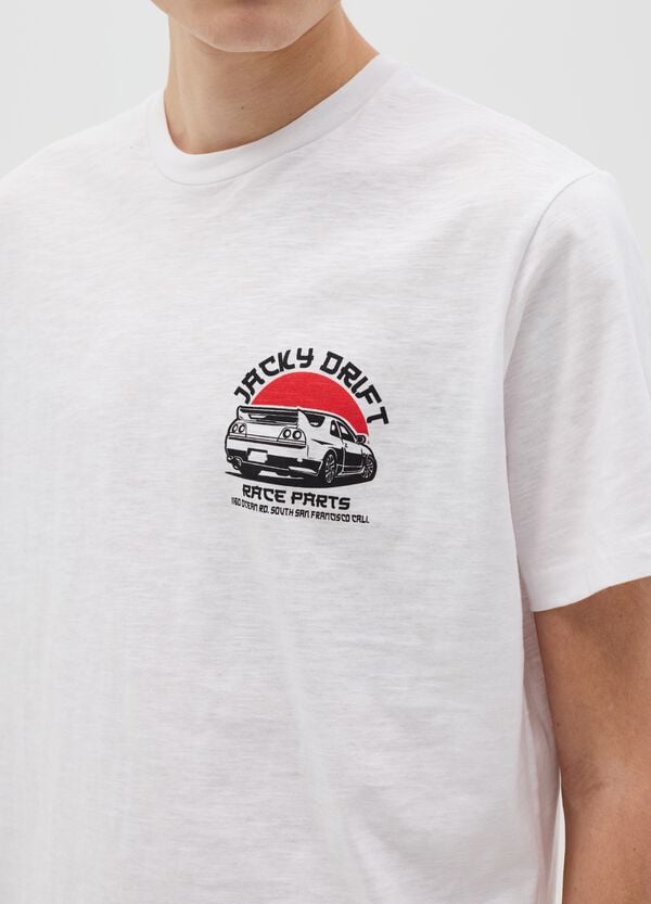 Ovs T-shirt In Cotone Con Stampa Auto Da Corsa "Jacky Drift"