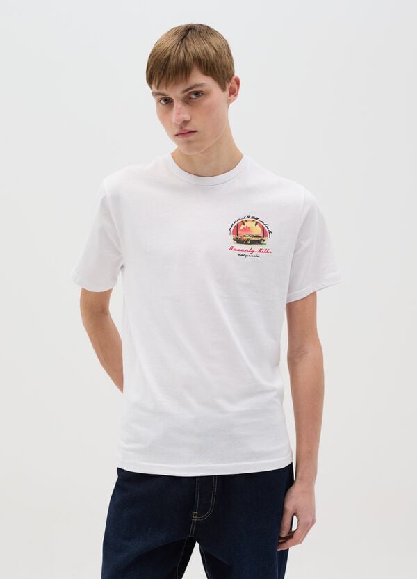 Ovs T-shirt in cotone con stampa "Beverly Hills Race"