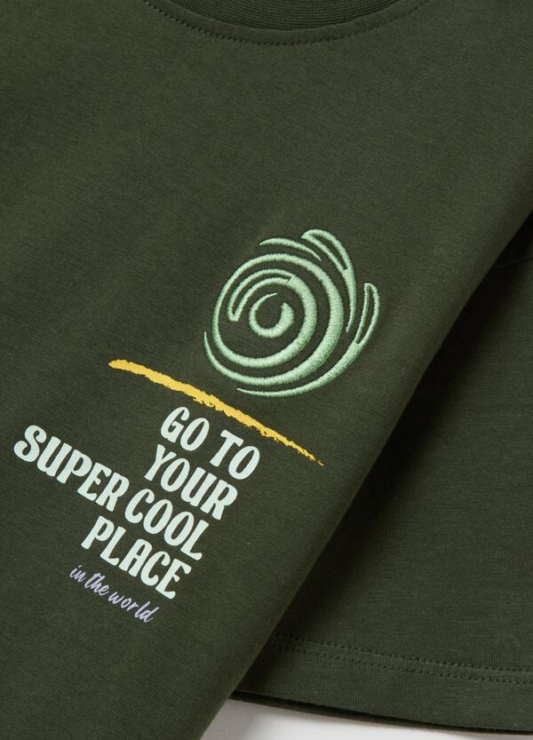 Ovs T-shirt In Cotone Con Stampa "Go To Your Super Cool Place"